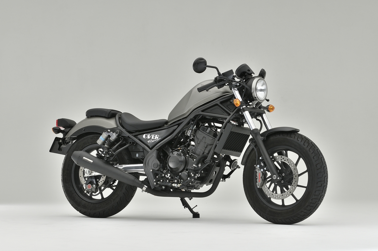 SSメガホンマフラー BLK スリップオン Rebel250(17-22)/S Edition(20