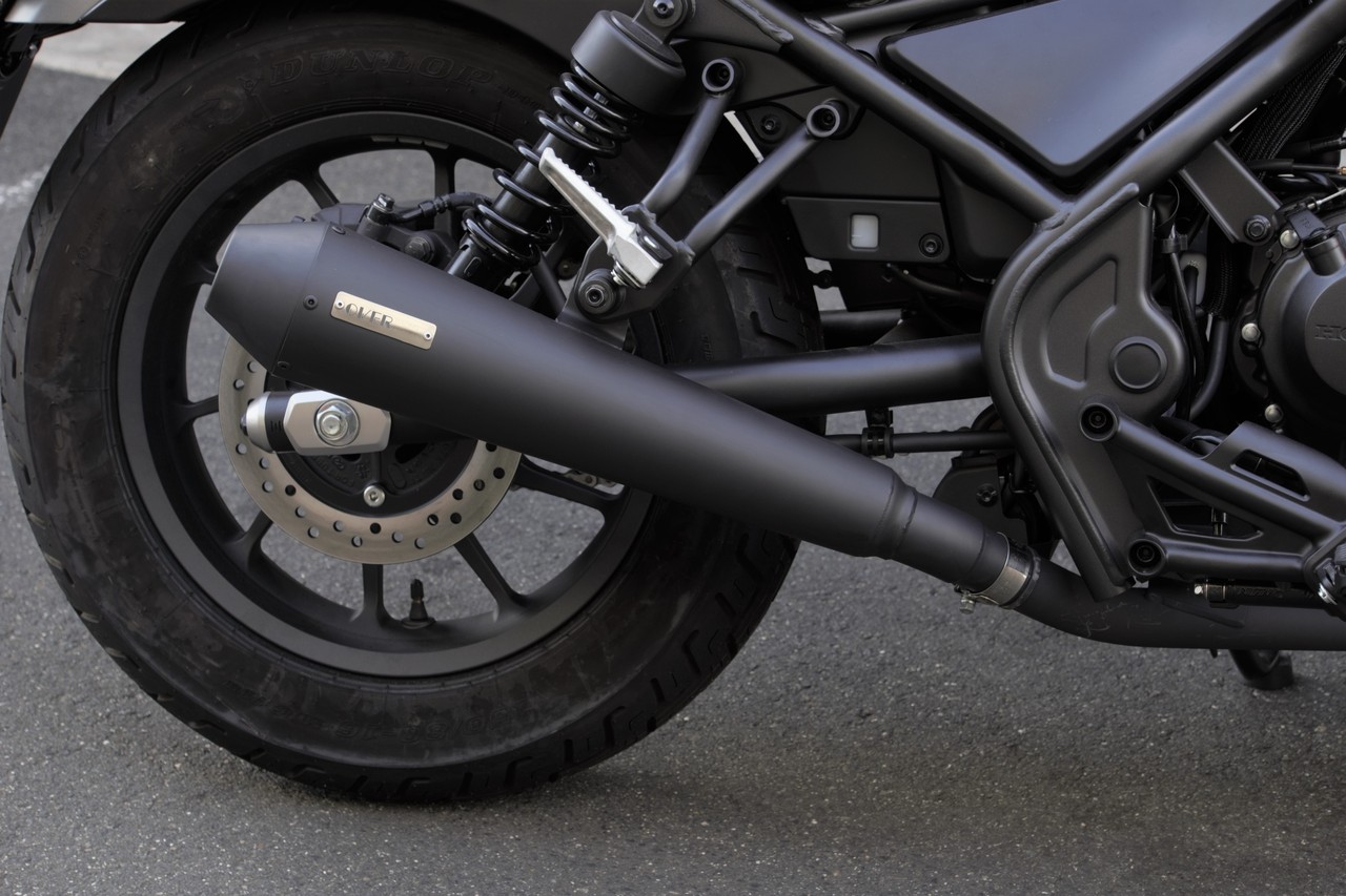 SSメガホンマフラー BLK スリップオン Rebel250(17-22)/S Edition(20