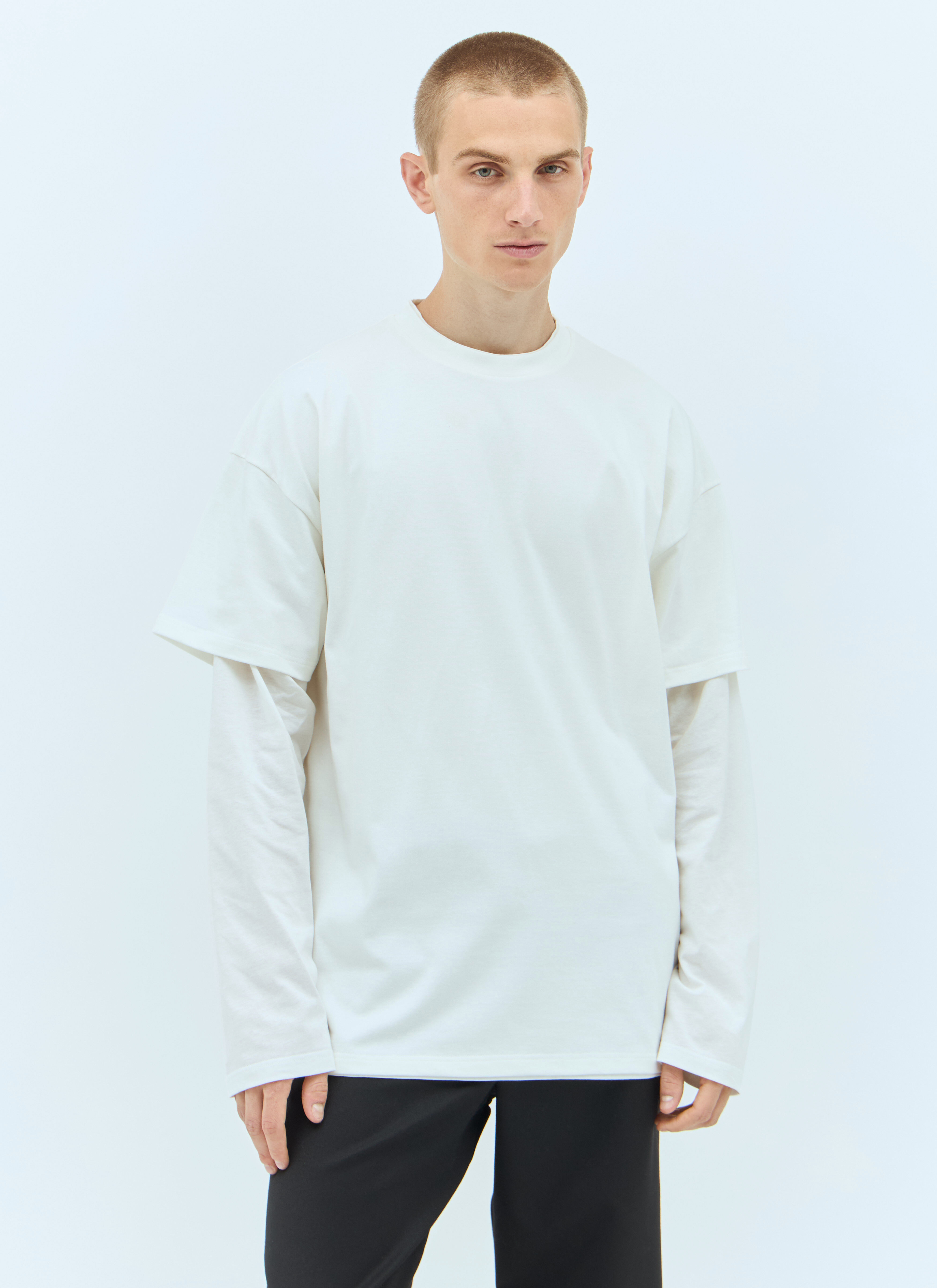 Jil Sander Men's' Layered T-Shirt in Cream | LN-CC®