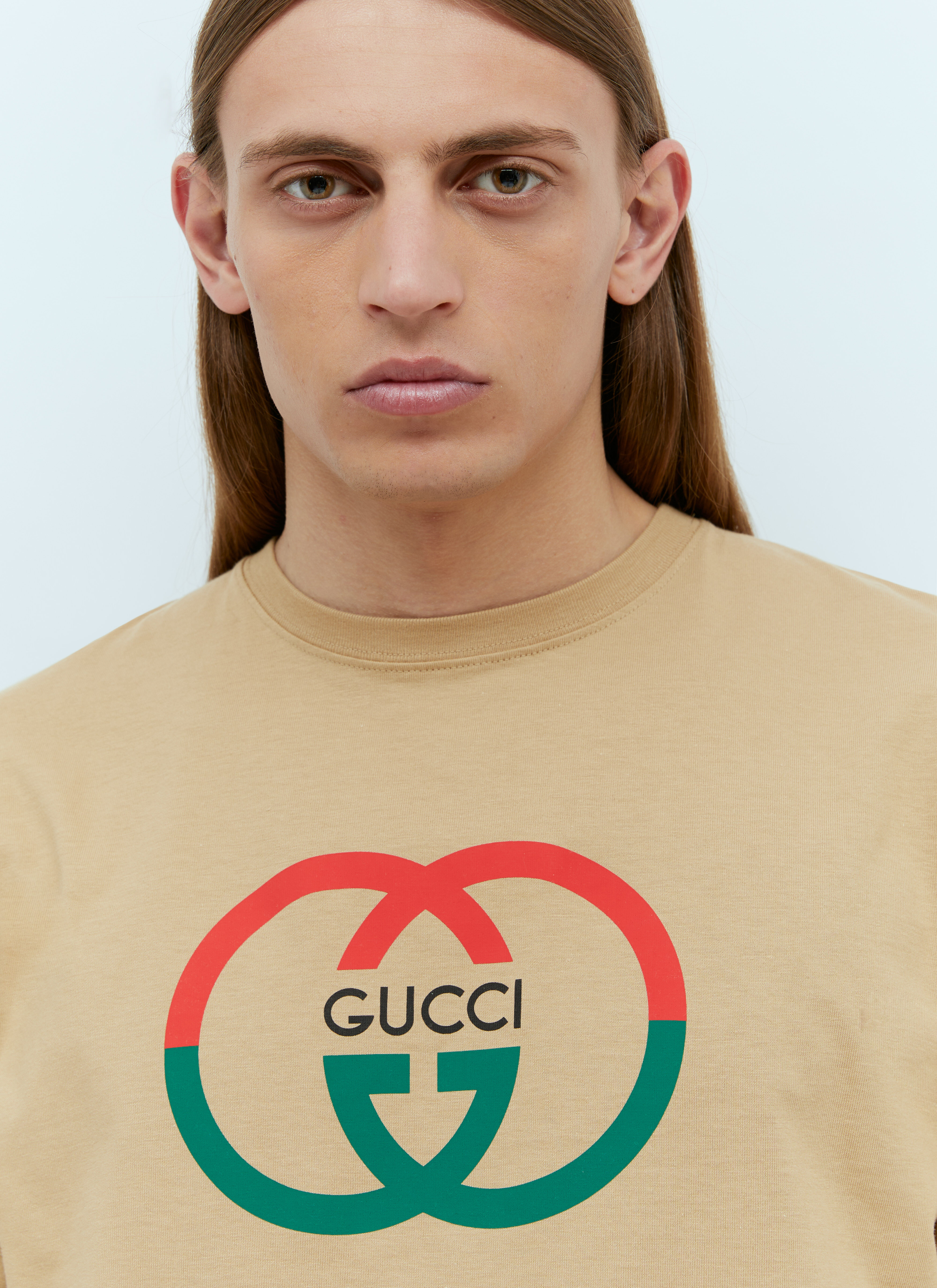 Gucci Men's' Interlocking G T-Shirt in Beige | LN-CC®