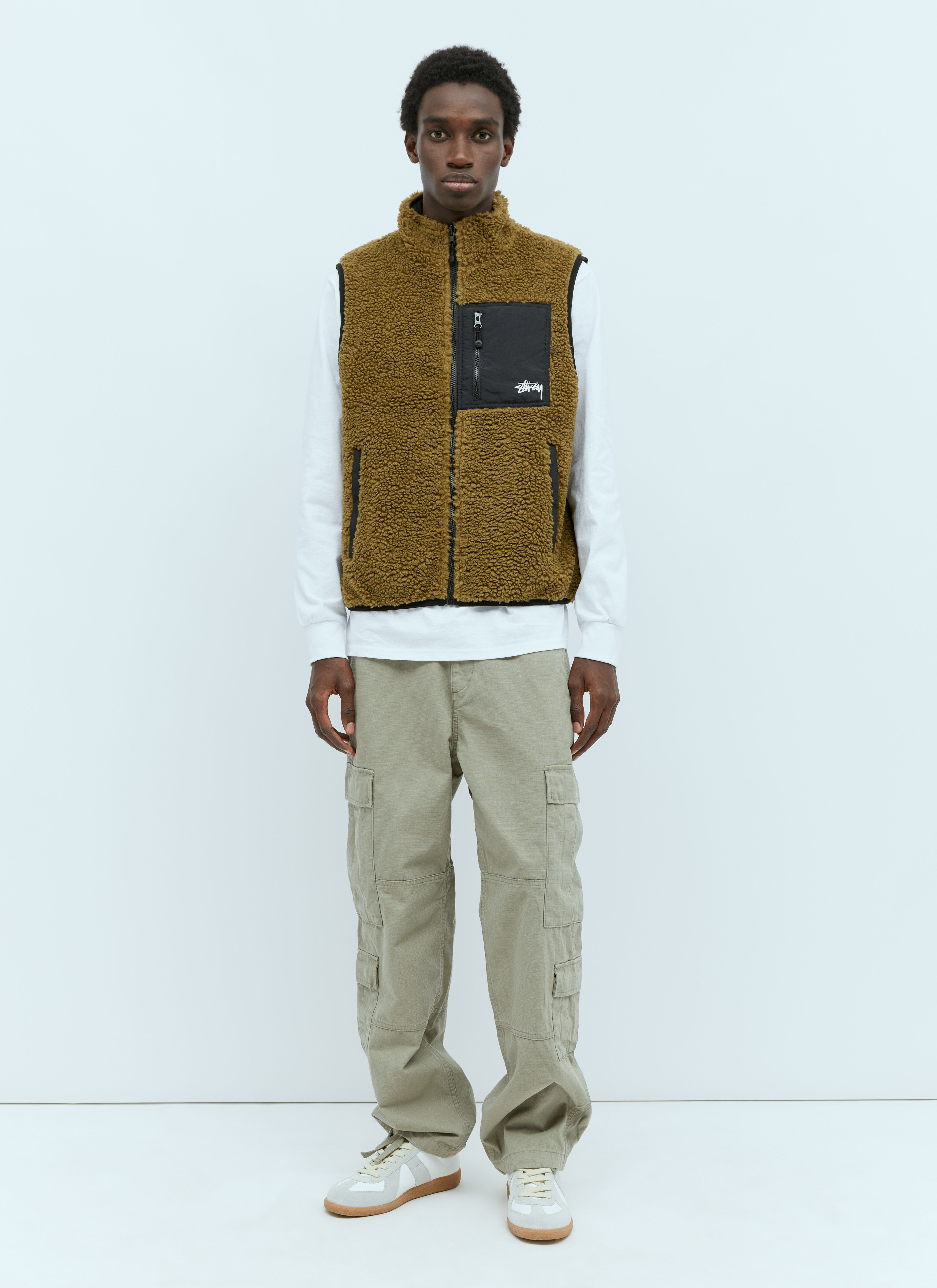 Stüssy Men's' Sherpa Reversible Vest in Green | LN-CC®