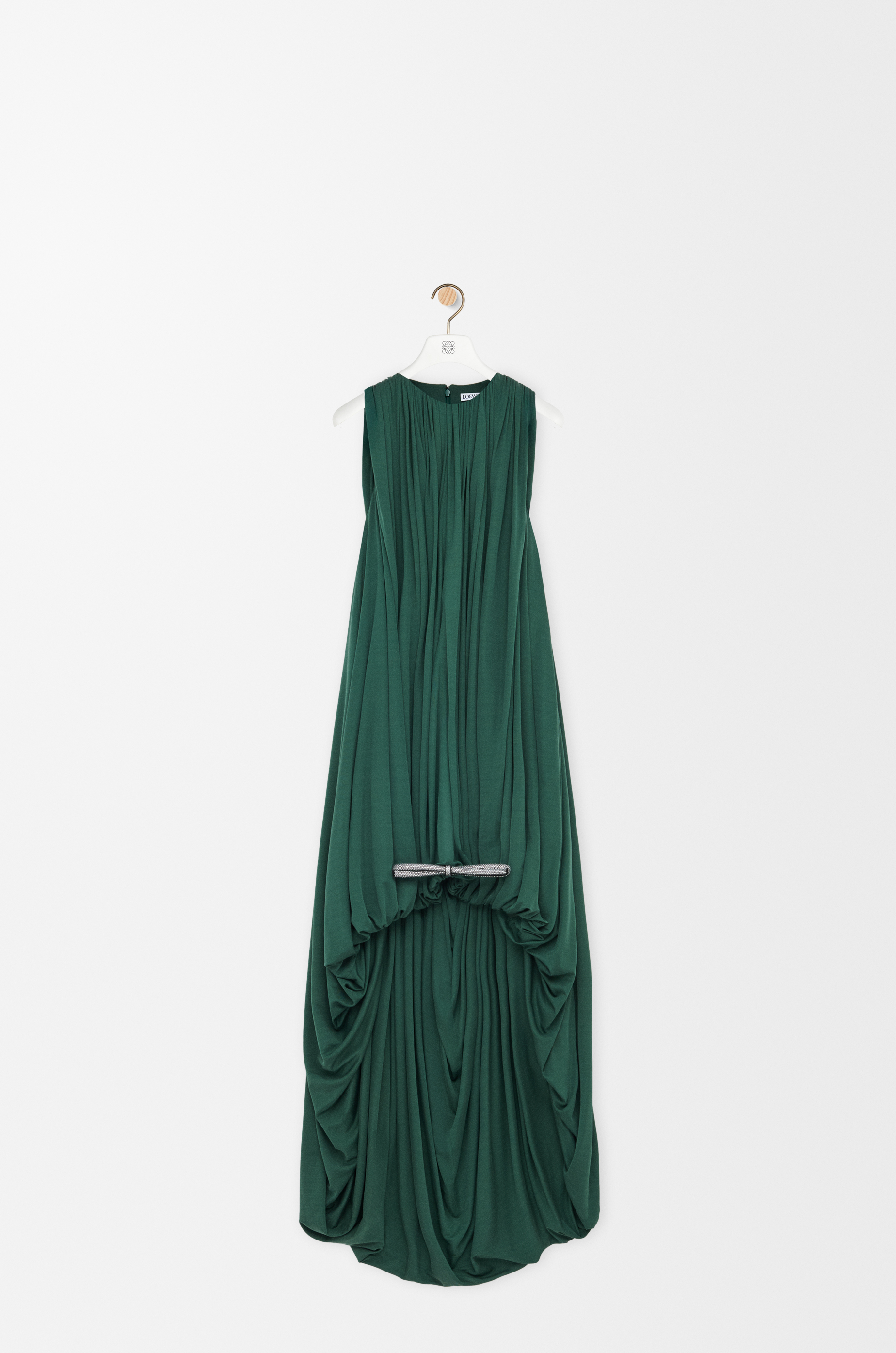 Draped dress in silk Green - LOEWE USA Official Website