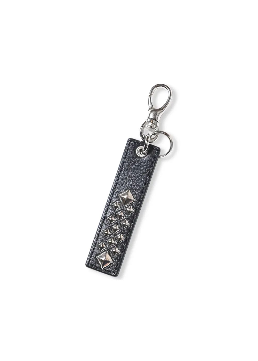 即完モデル CALEE キャリー スタッズ キーホルダー STUDS CALEE - STUDS LEATHER KEY HOLDER (BLACK) / スタッズ レザー