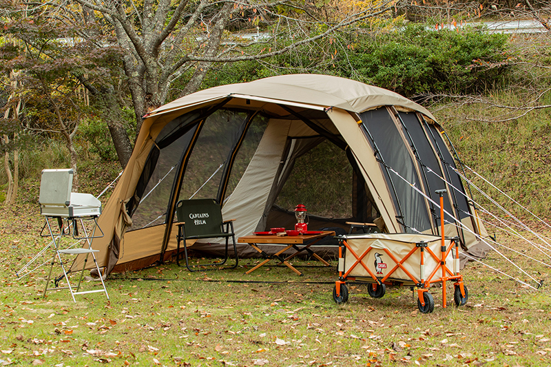 数量限定】人気トンネル型2ルームテント「アポロン」にT/Cバージョンが