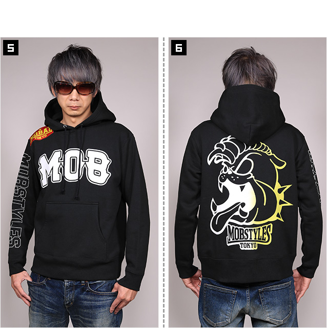 モブスタイルス) MOBSTYLES MOB PULL パーカー (HOODED)(COLOR:BK