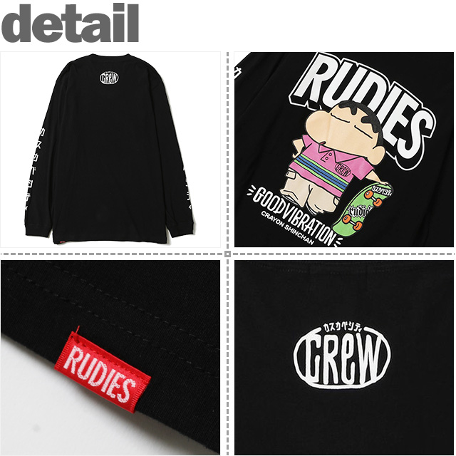 ルーディーズ) RUDIE'S×CRAYON SHINCHAN SKATE LS-T (LS:TEE)(85663-BK
