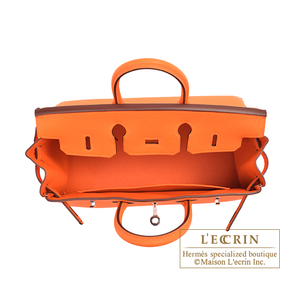 Hermes Birkin bag 25 Orange minium Togo leather Silver hardware