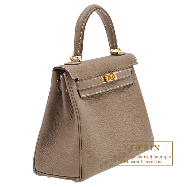 エルメス ケリー25/内縫い エトゥープ トゴ ゴールド金具 | エルメス