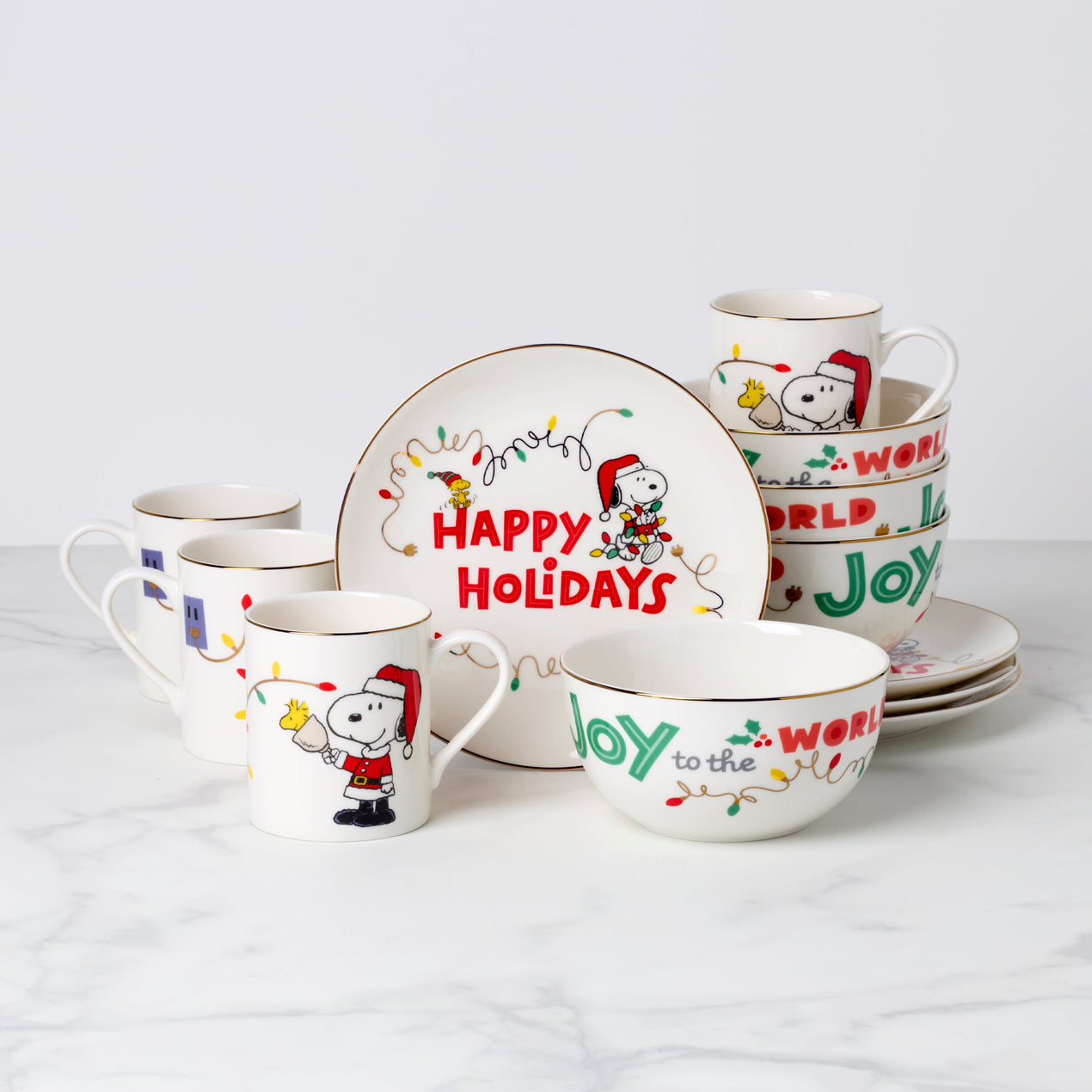 Snoopy Christmas 12-Piece Dessert Set – Lenox Corporation