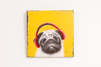 ヘッドドレスドッグ80×80cm キャンバスピクチャー - アート