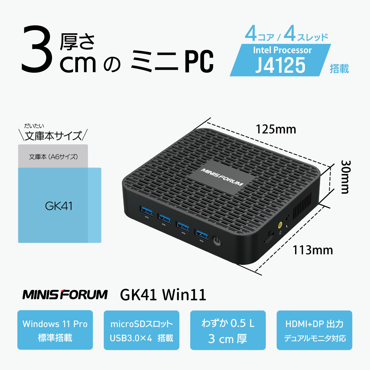 終息】MINISFORUM GK41 Win11 | 株式会社リンクスインターナショナル