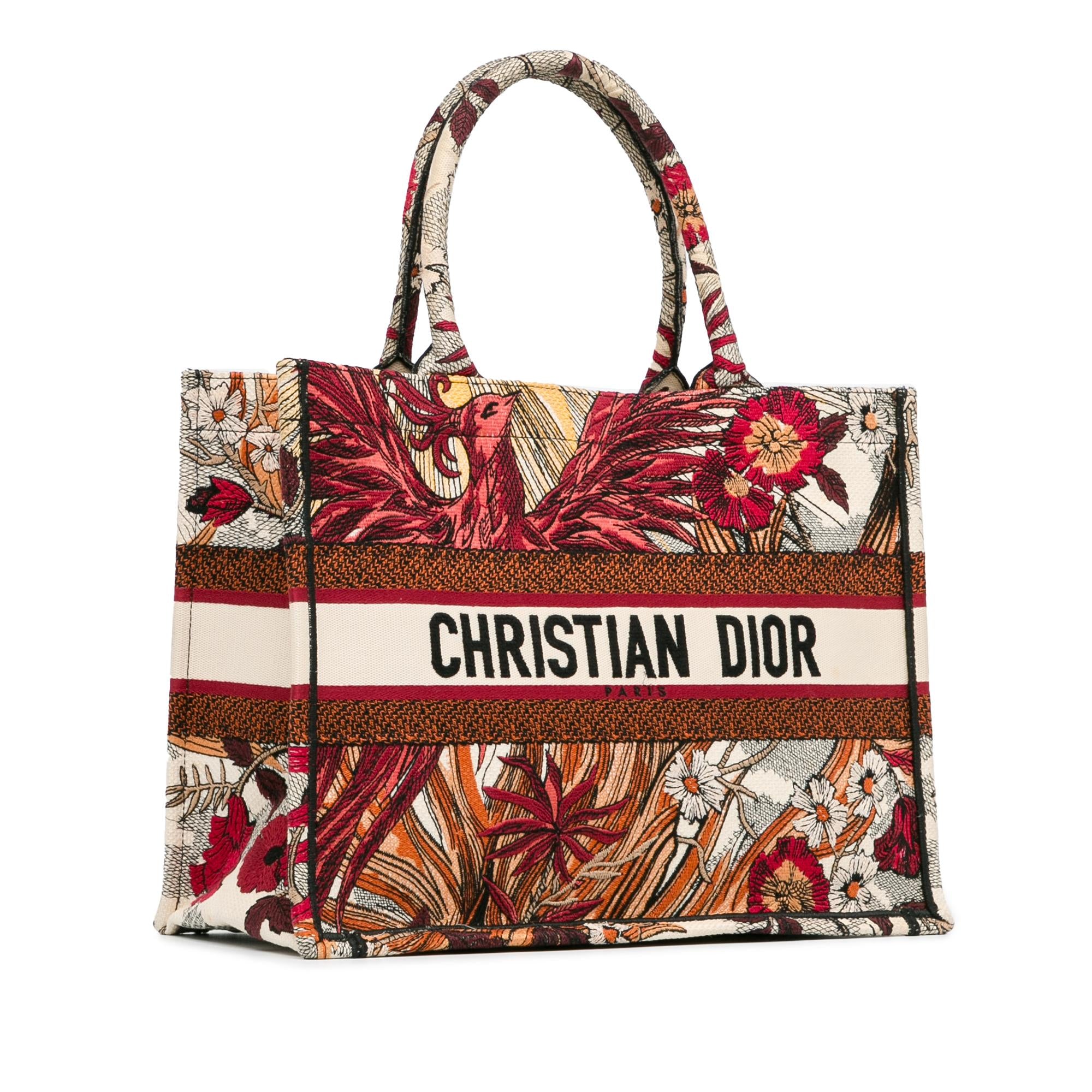 Dior Medium Embroidered Canvas Phoenix Book Tote (SHG-w6LiAS)