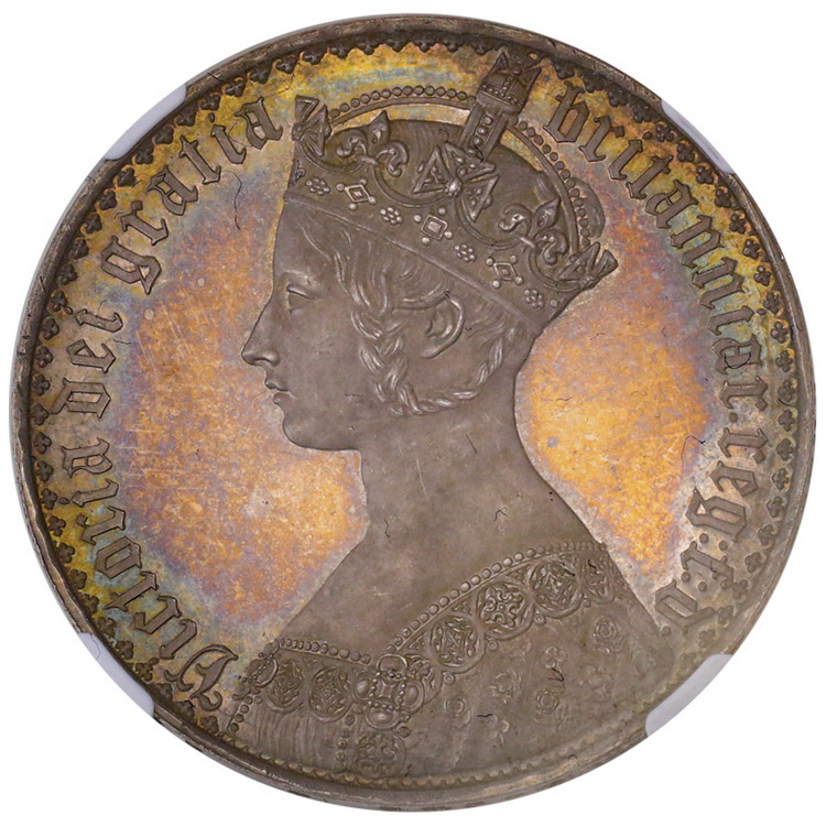 イギリス1847年ビクトリアヴィクトリア ゴチックゴシッククラウン銀貨