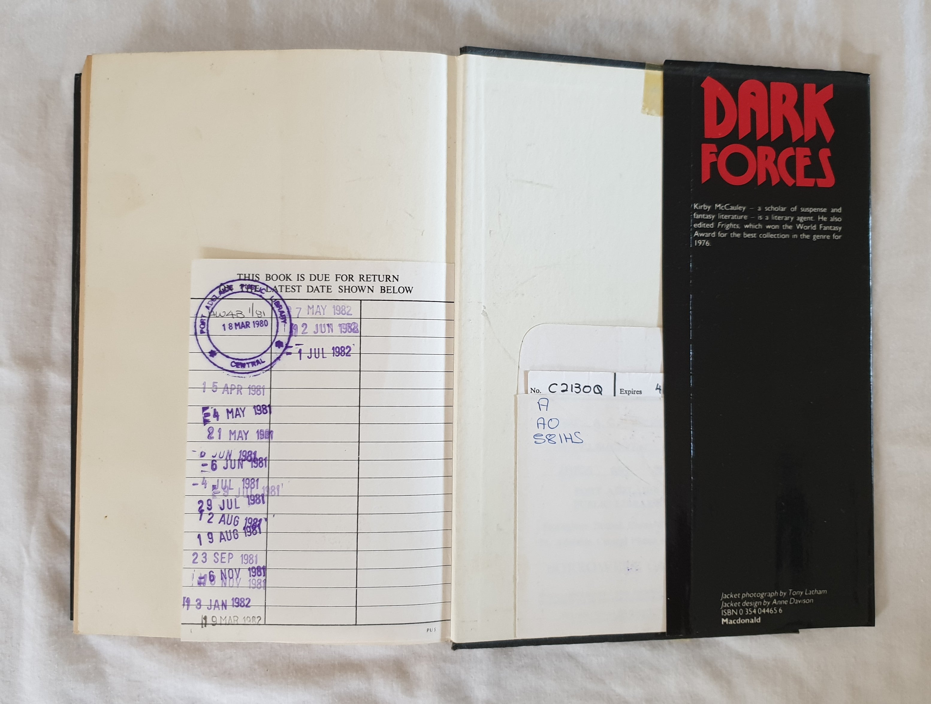 Dark Forces edited by Kirby McCauley – Morgan's Rare Books
