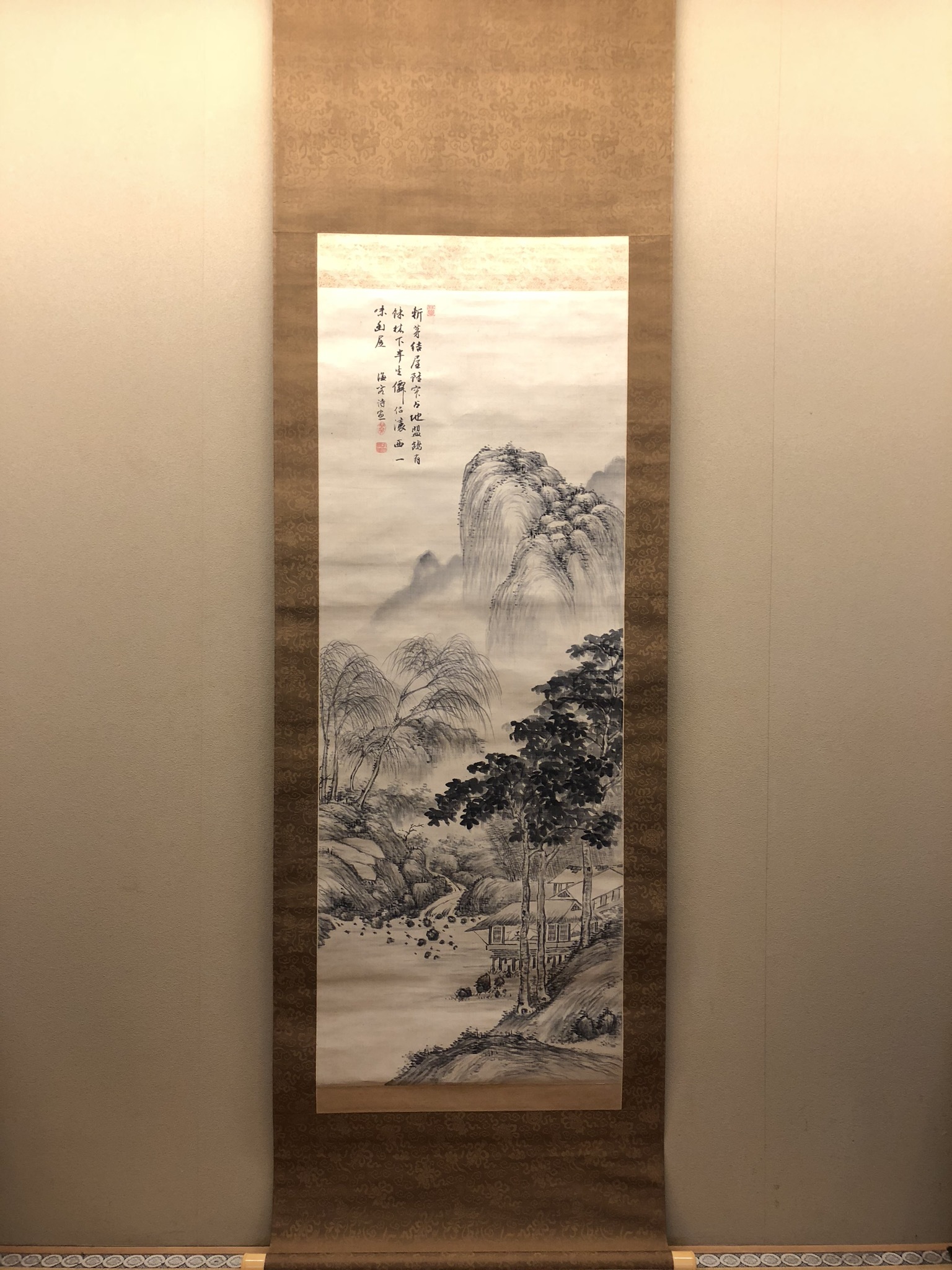 真作/中西耕石/山水幽居図/布袋屋掛軸HB-812