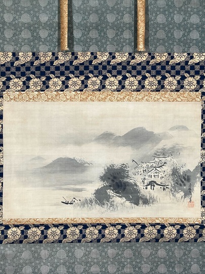 狩野常信 破墨山水図｜古美術・掛け軸の販売・買取・鑑定-松本松栄堂