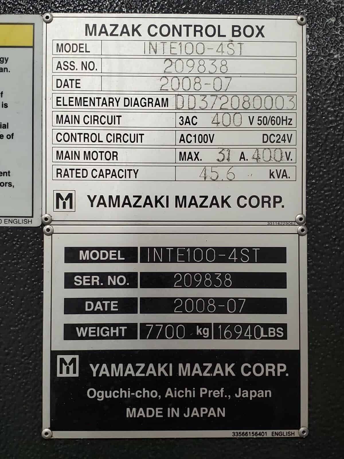 Used Mazak Integrex 100-IV Multi Axis Turn Mill Lathe - MachineStation