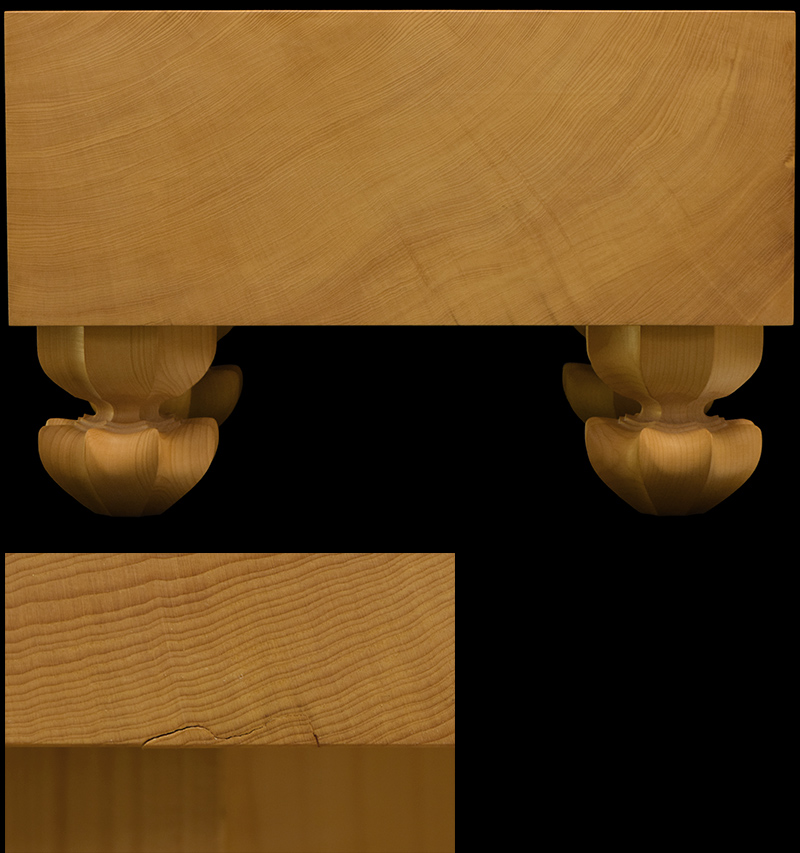 本榧足付碁盤 5寸6分（天柾） ga50046 | 前川榧碁盤店