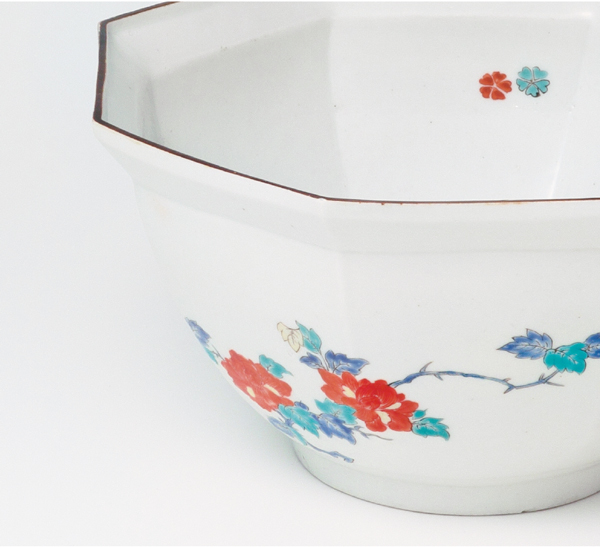 柿右衛門色絵鹿ニ鳳凰文八角鉢 | 商品詳細 東洋古陶磁の前坂晴天堂