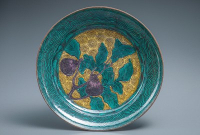 青手古九谷茄子文大平鉢 | 商品詳細 東洋古陶磁の前坂晴天堂