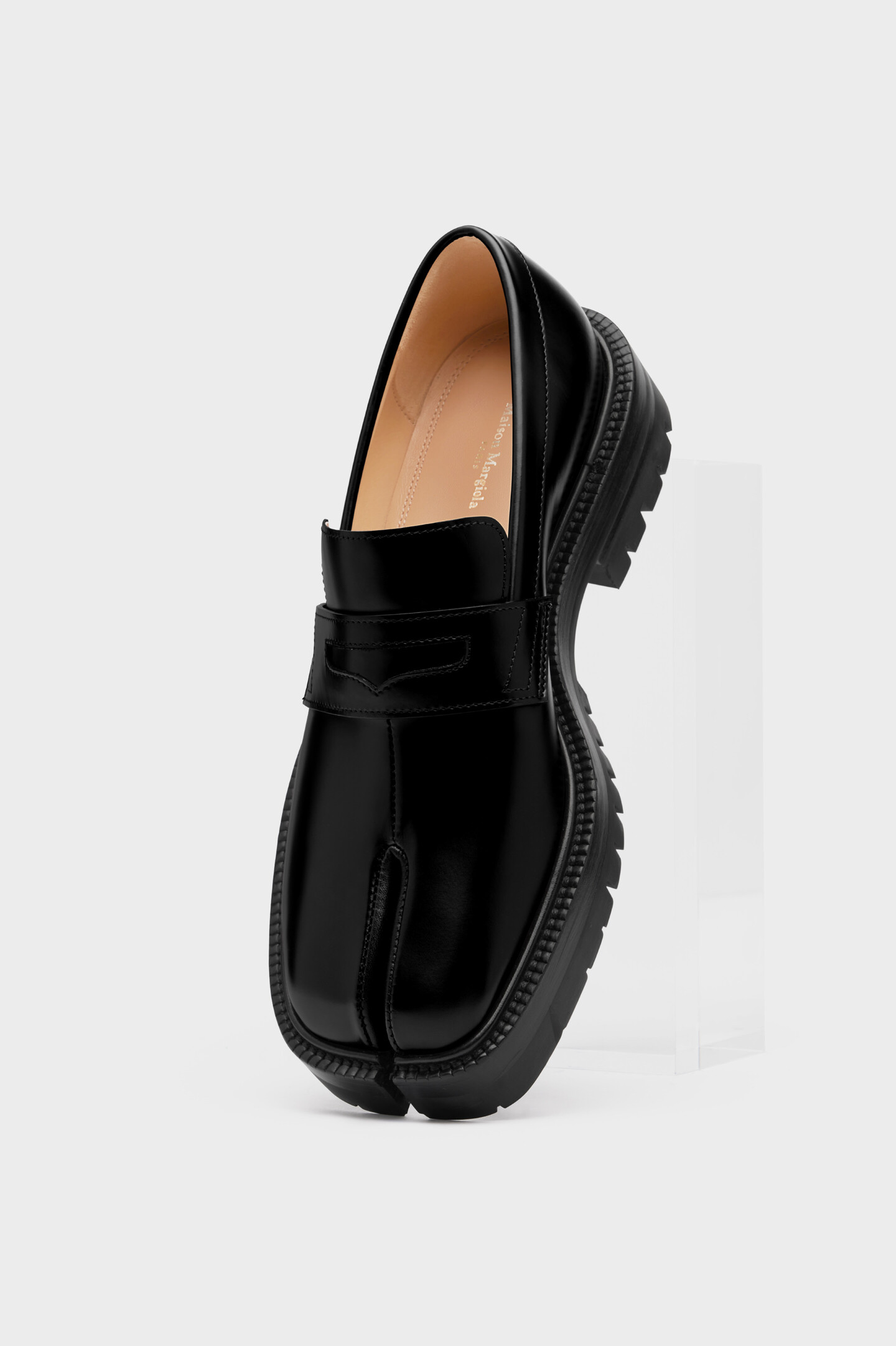 Women's Black Calf Leather Tabi Loafers | Maison Margiela