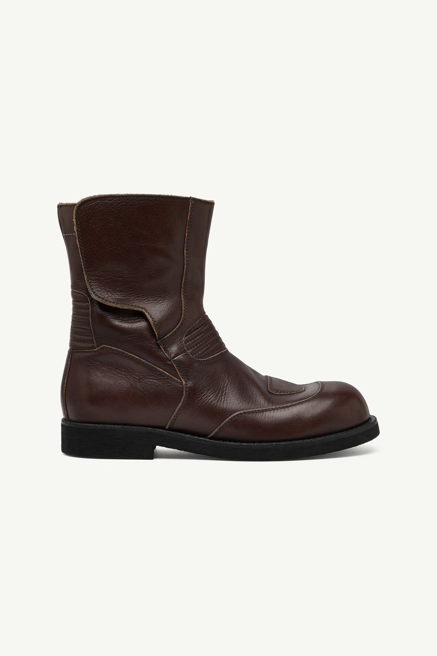 Men's Mid-Calf Leather Biker Boots | MM6