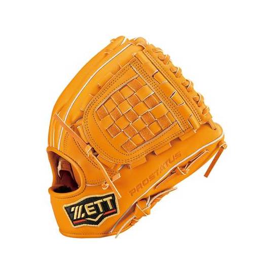 ゼット ZETT プロステイタス軟式グラブ 遊撃手・二塁手用 オレンジ 右