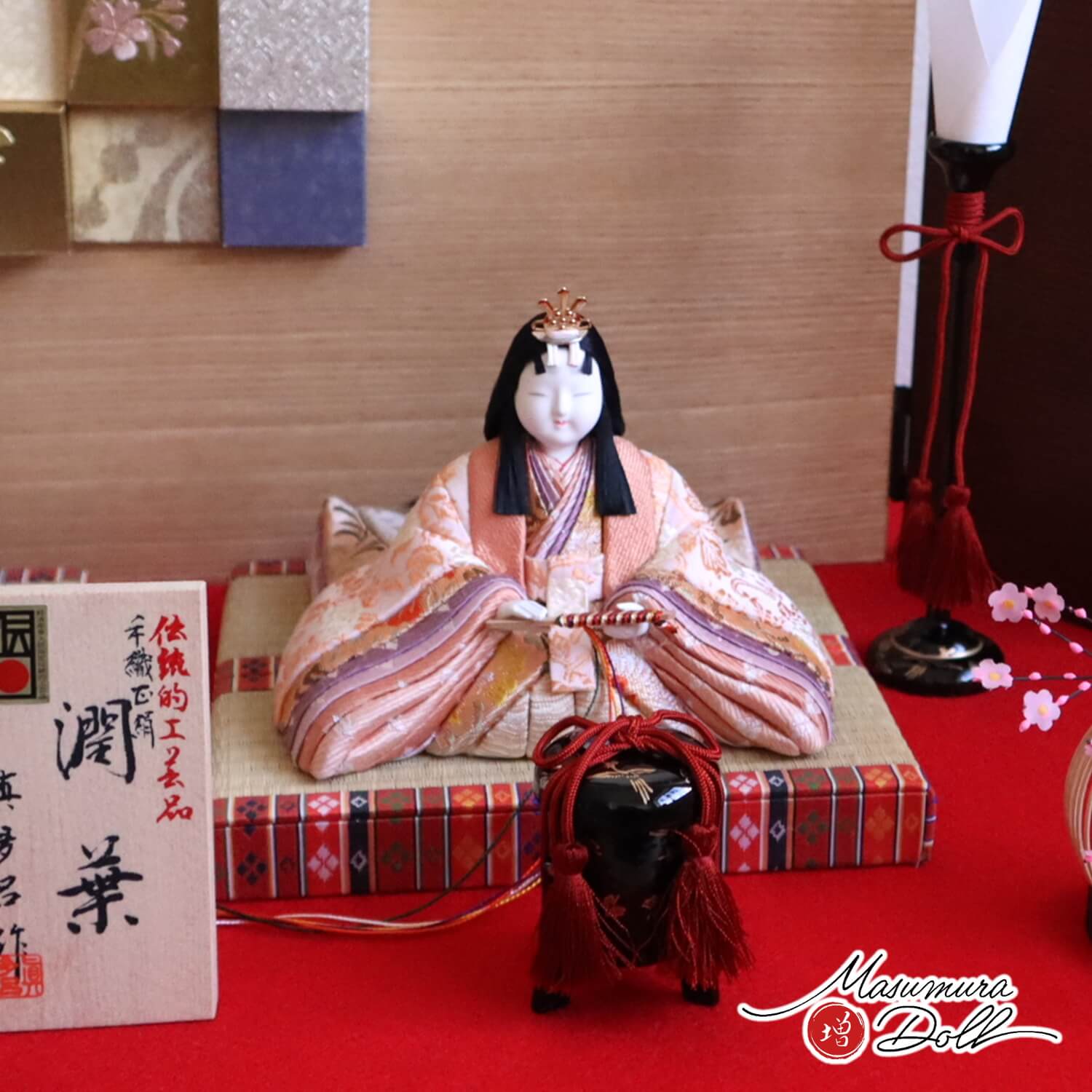 三世・金林真多呂作 伝統的工芸品 京都西陣織「手織正絹」「潤葉雛