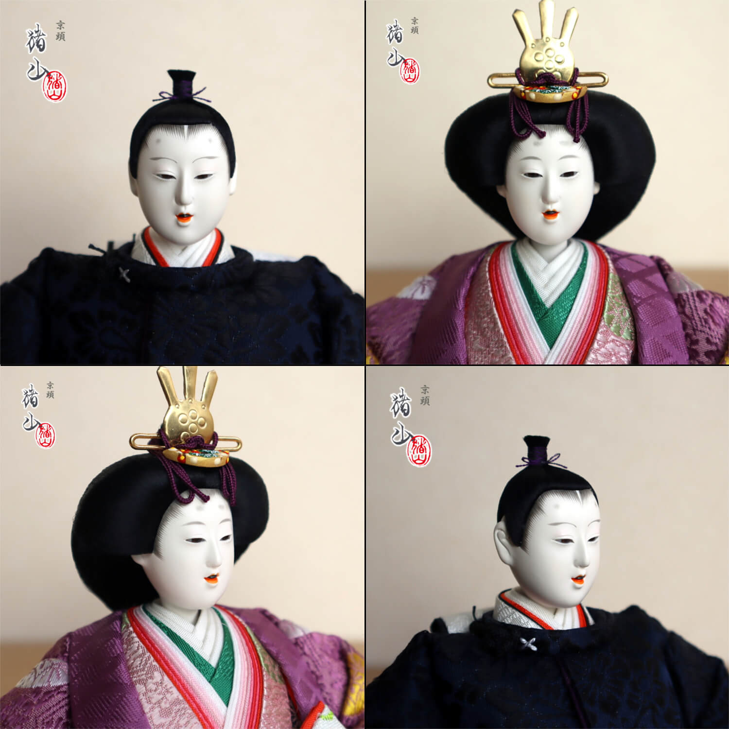 大橋弌峰作 京都 芥子 朱雀大路大極殿雛 正絹西陣織 京頭師：川瀬猪山