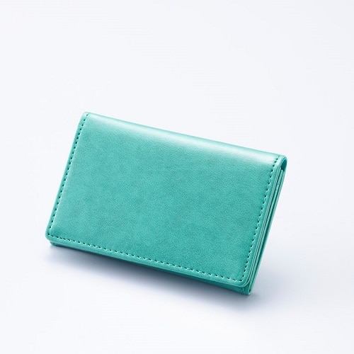 MDS BtoB |#ガルフストリーム PUレザー スリム名刺入れ ミントグリーン