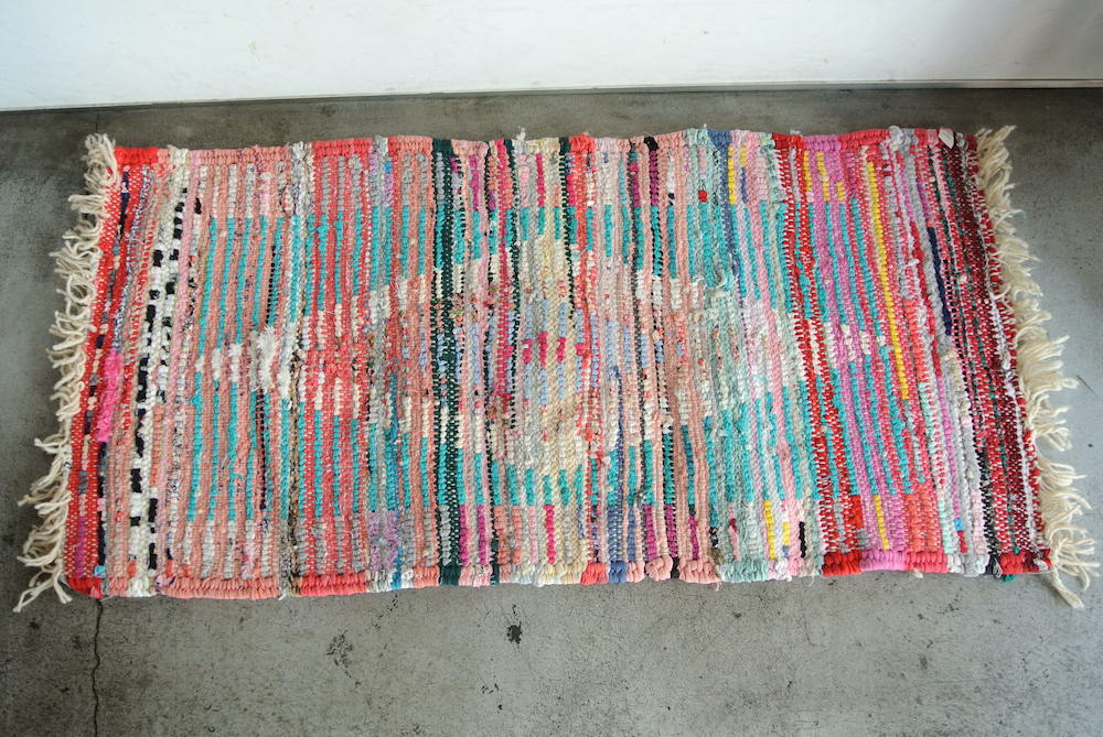 モロッコラグ｜ボシャルウィット・ミントグリーン×ピンク（約98×50cm