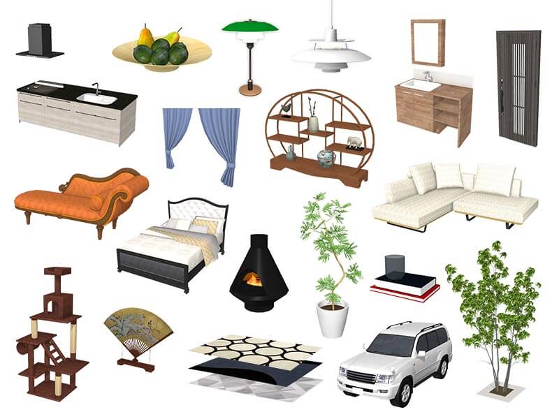 豊富なデータ素材でパースを彩る – 3D マイホームデザイナーPRO10