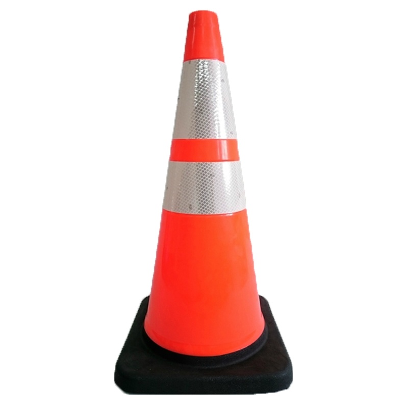 PVCソフトスマートコーン H700mm 赤／白 355×355×H700mm 三角コーン