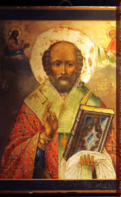 ミラの聖ニコラオ・ニコラウスを描いた木板イコン/聖画像・油絵 【19
