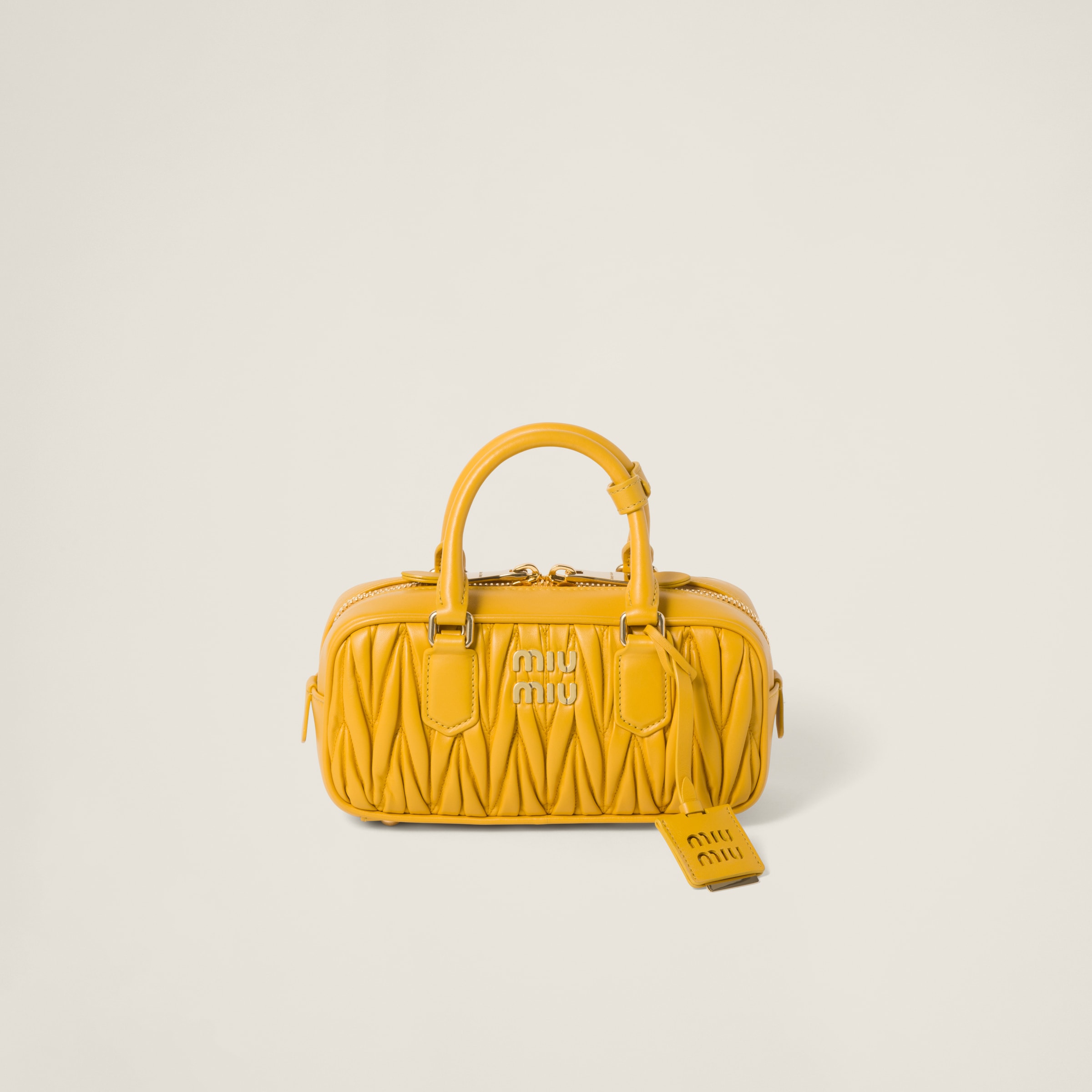 Caramel Arcadie Matelassé Nappa Leather Bag | Miu Miu