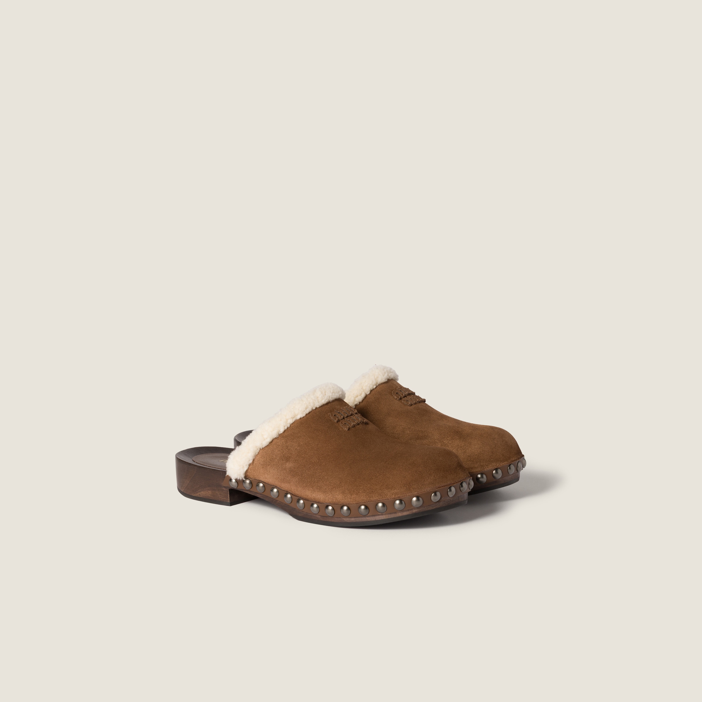 Cocoa Brown Suede Mules | Miu Miu