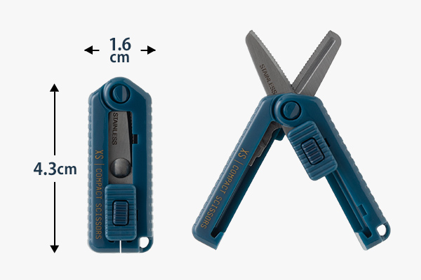 ハサミ・カッター｜XS コンパクトハサミ ギザ刃 紺(35650006)｜ミドリ