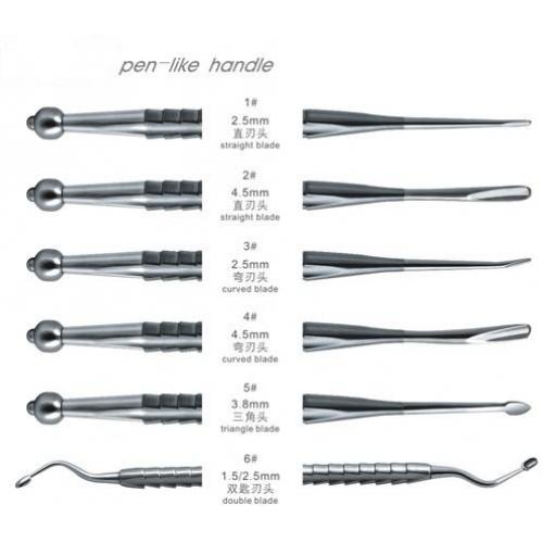 歯科抜歯用ルートエレベーター（ペン式ハンドル）（6本入セット）-歯科