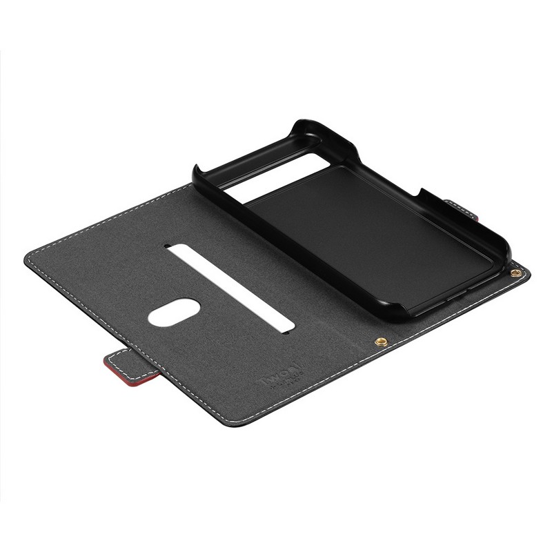 Google Pixel 8a 薄型・軽量PUレザー手帳ケース 「Twoal W」 ブラック