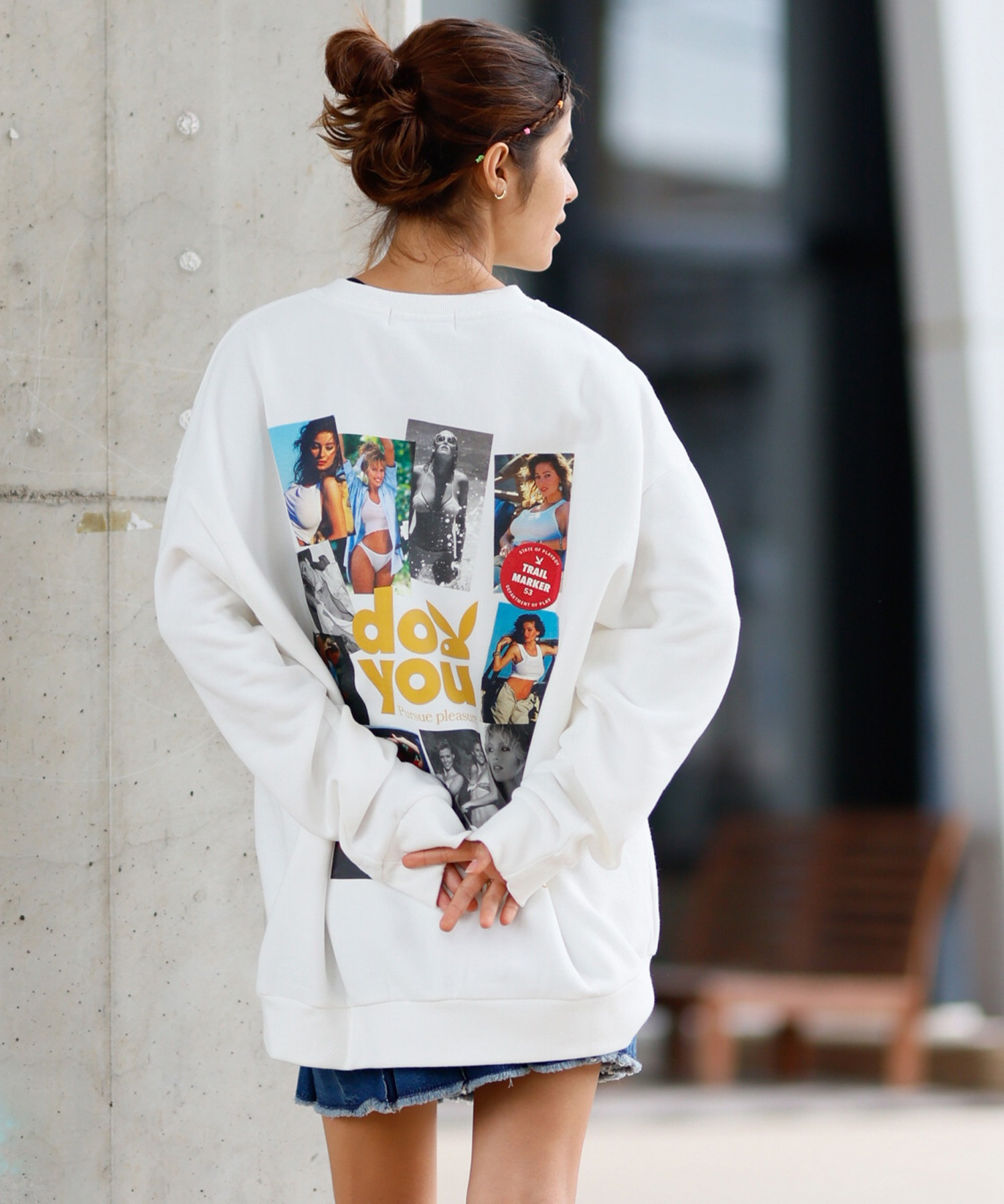 PLAYBOY プレイボーイ トレーナー クルーネック レディース スウェット