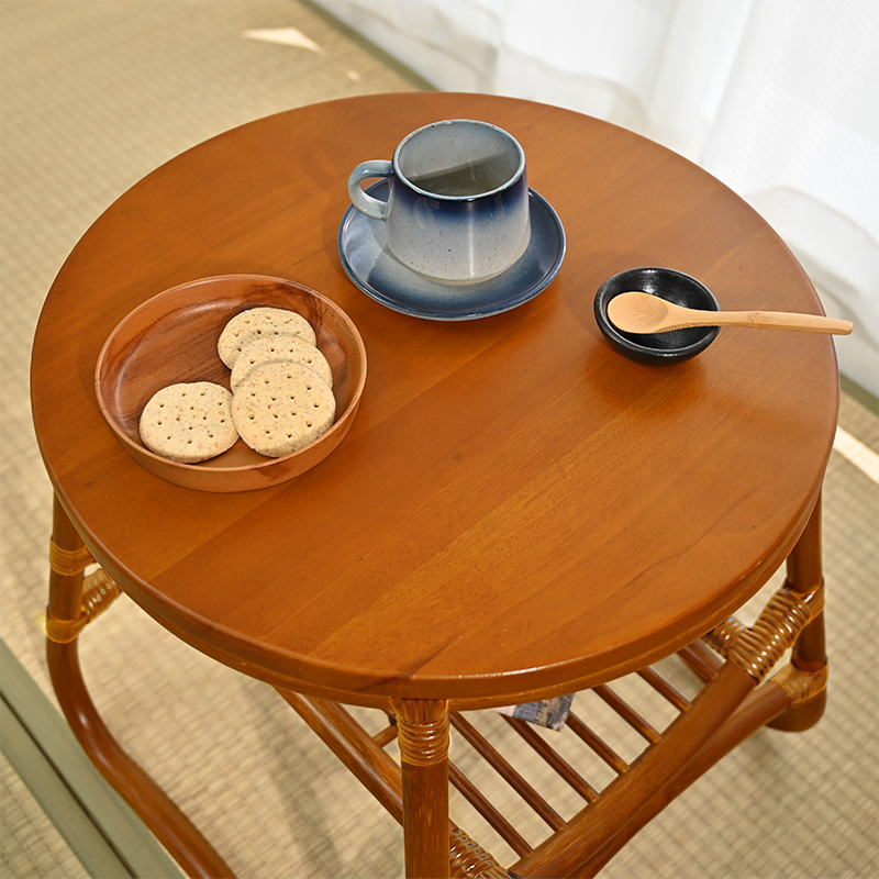 ラタン サイドテーブル 天然木 丸形 T250HRを激安で販売する京都の村田家具