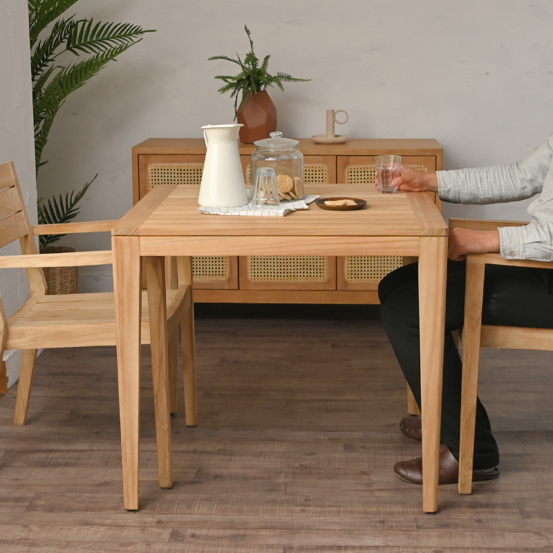 GARDEN ダイニングテーブル チーク無垢材 無塗装 PURO 80cm幅 T5000XX