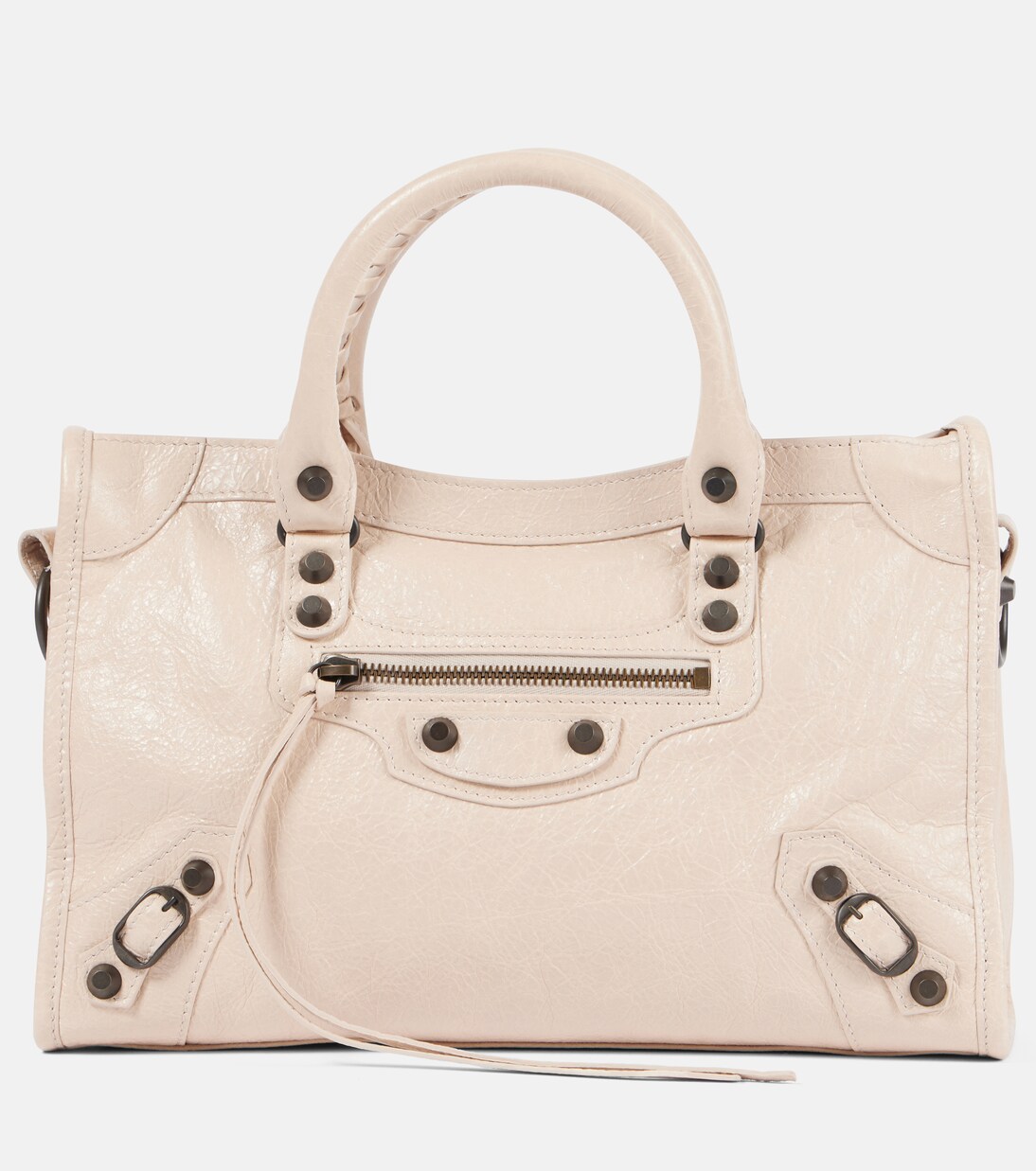 Le City Small leather tote bag in beige - Balenciaga | Mytheresa