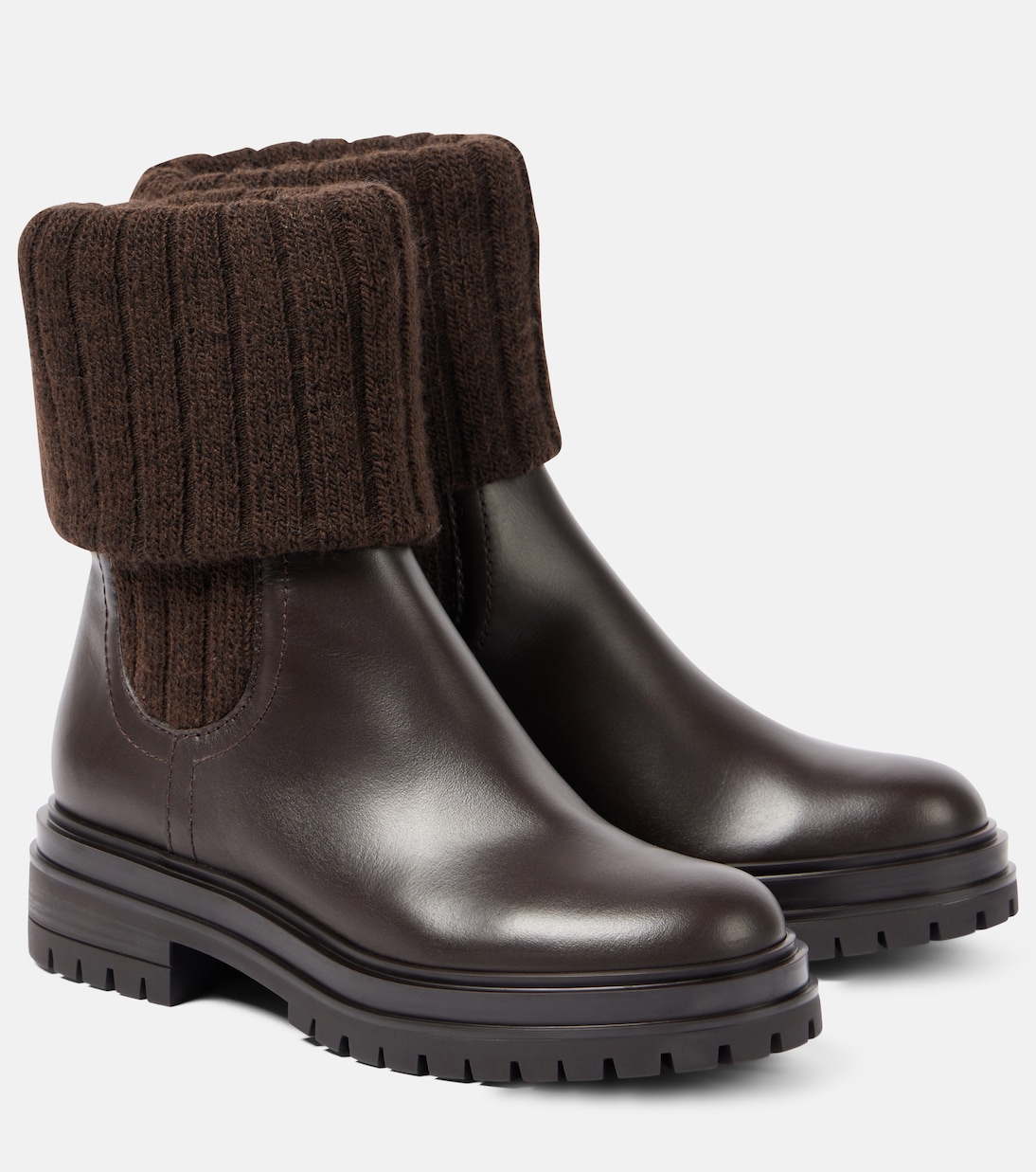 Tenney leather Chelsea boots in brown - Gianvito Rossi | Mytheresa