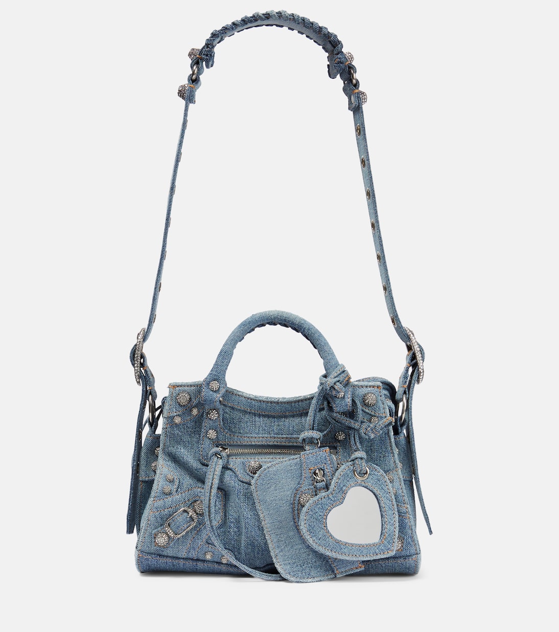 Schultertasche Neo Cagole XS aus Denim in Blau - Balenciaga