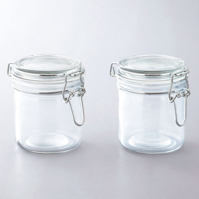 ミニガラス密閉ボトル2Pセット300ml（SNS-0600695）｜名入れプリント