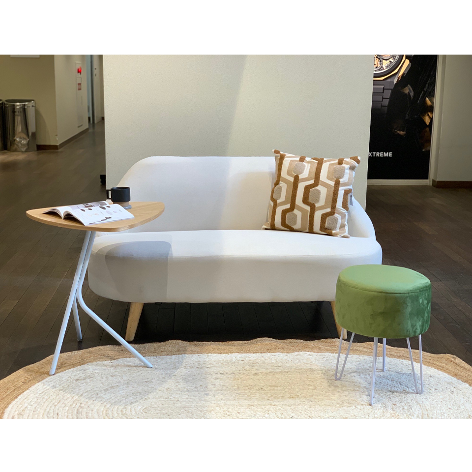 送料込】【美品】オリーブグリーン 北欧テストのオットマン 送料込