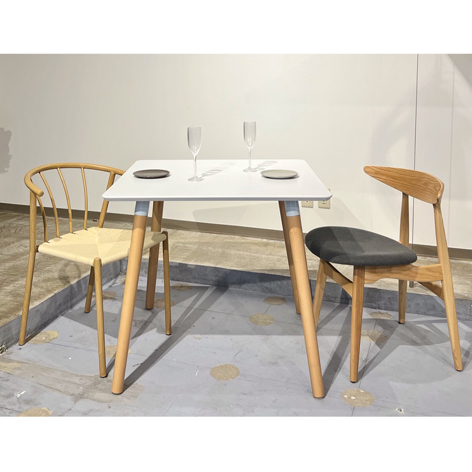 テーブルRT826 80×80【送料無料】ホワイト/ナチュラル | NOCEノーチェ