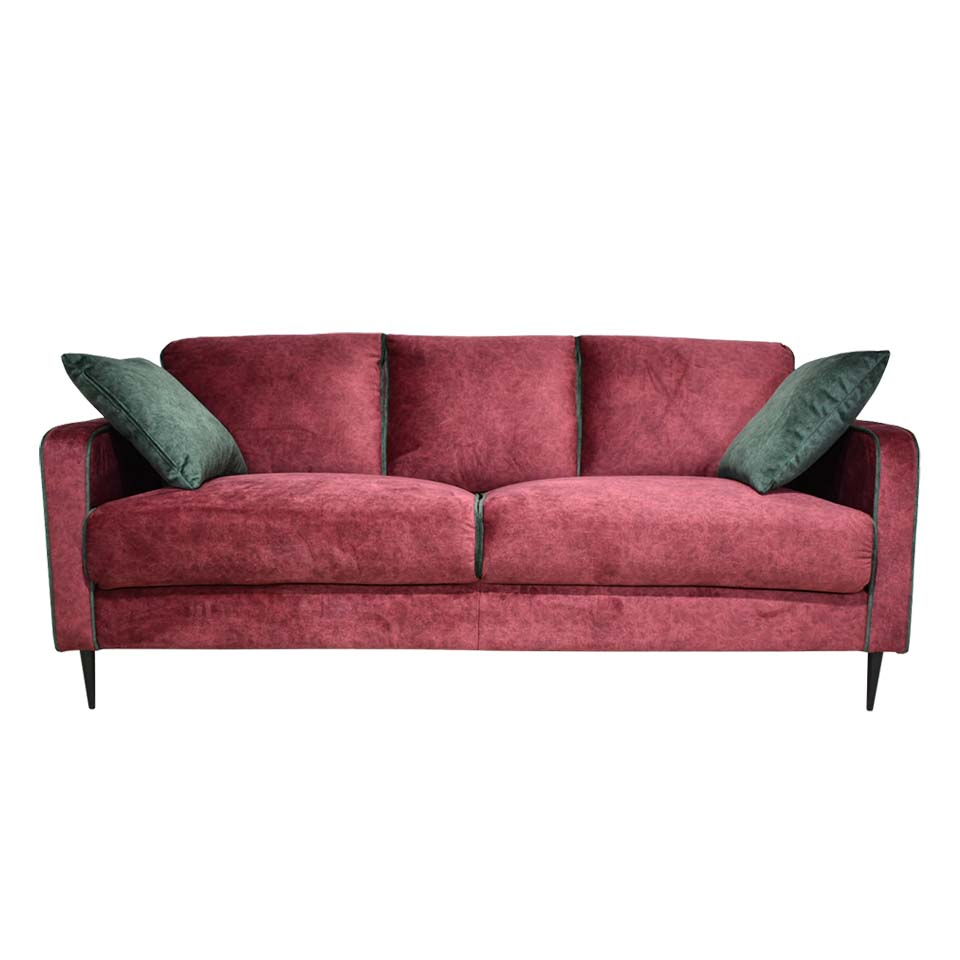 ソファNEW01 3人掛け【送料・開梱設置無料】ボルドー/グリーン | NOCE