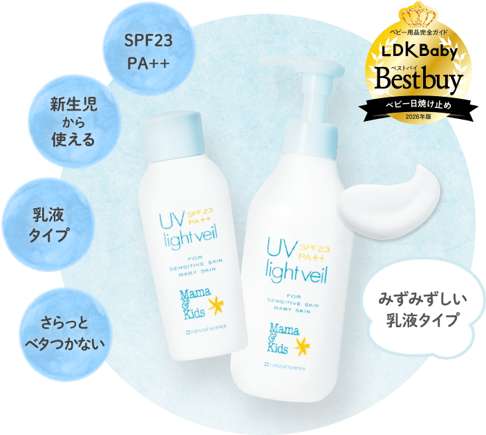 赤ちゃんから使える低刺激な日焼け止め・UVケア 「Mama & kids -ママ